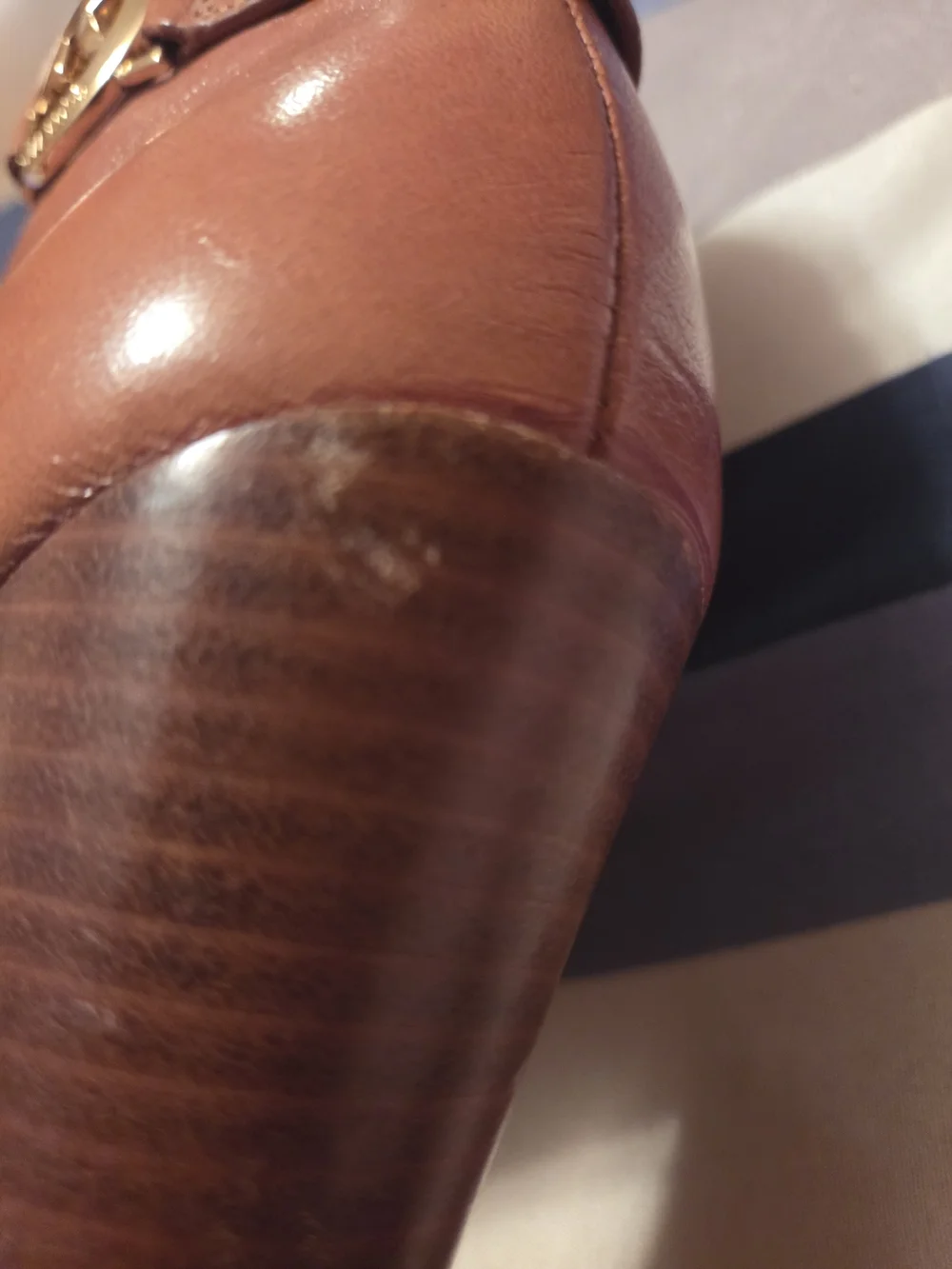 Michael Kors Cognac Peep-Toe Platform Ankle Boots with Gold Zipper
